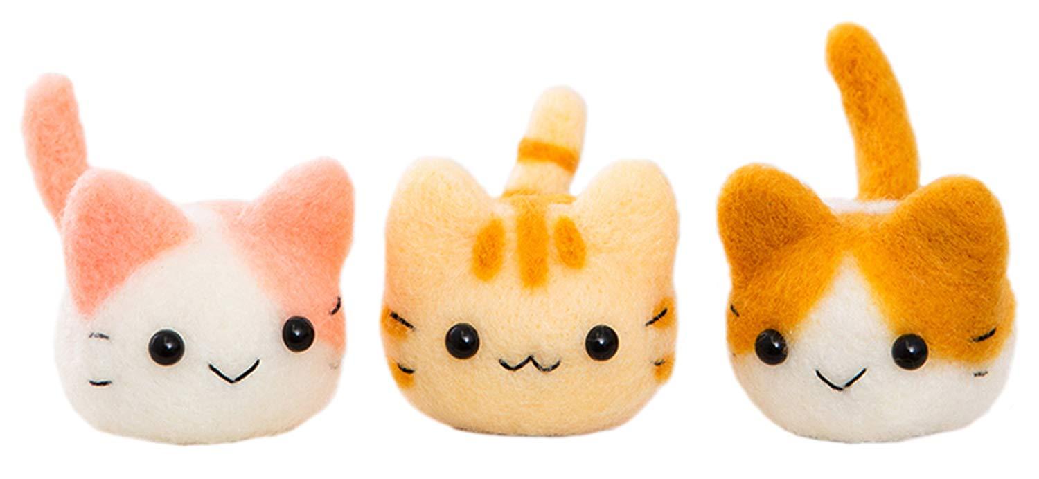 ハマナカ(HAMANAKA) ハマナカ 羊毛フェルトキット アクレーヌ なかよし三つ子のにゃんころ いちごミルク・とら・ニケ H441-528 (1348986)