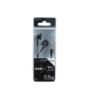 ELPA(朝日電器) ステレオインナーホン0.8M RD-NM08(BK) 1個
