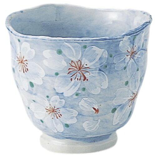 ブルーム ≪メーカー取寄≫やよい花 湯呑 ブルー [日本製 美濃焼 食器] (-)【入数:40】