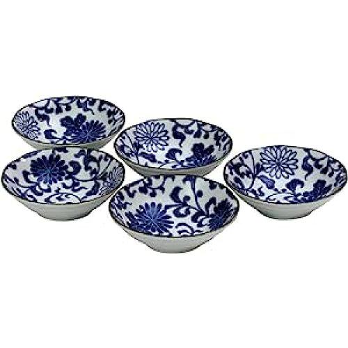 ブルーム ≪メーカー取寄≫染付菊唐草 小鉢揃 [日本製 美濃焼 食器] 箱入り (-)【入数:5】
