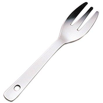 エムテートリマツ 18-0幼児用フォーク 3本刃（穴明） ミニ 128mm 1個