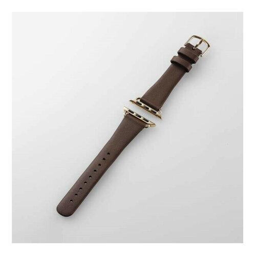 ELECOM エレコム Apple Watch 41/40/38mm/バンド/スリム/ココアブラウン(AW-41BDLJBR)
