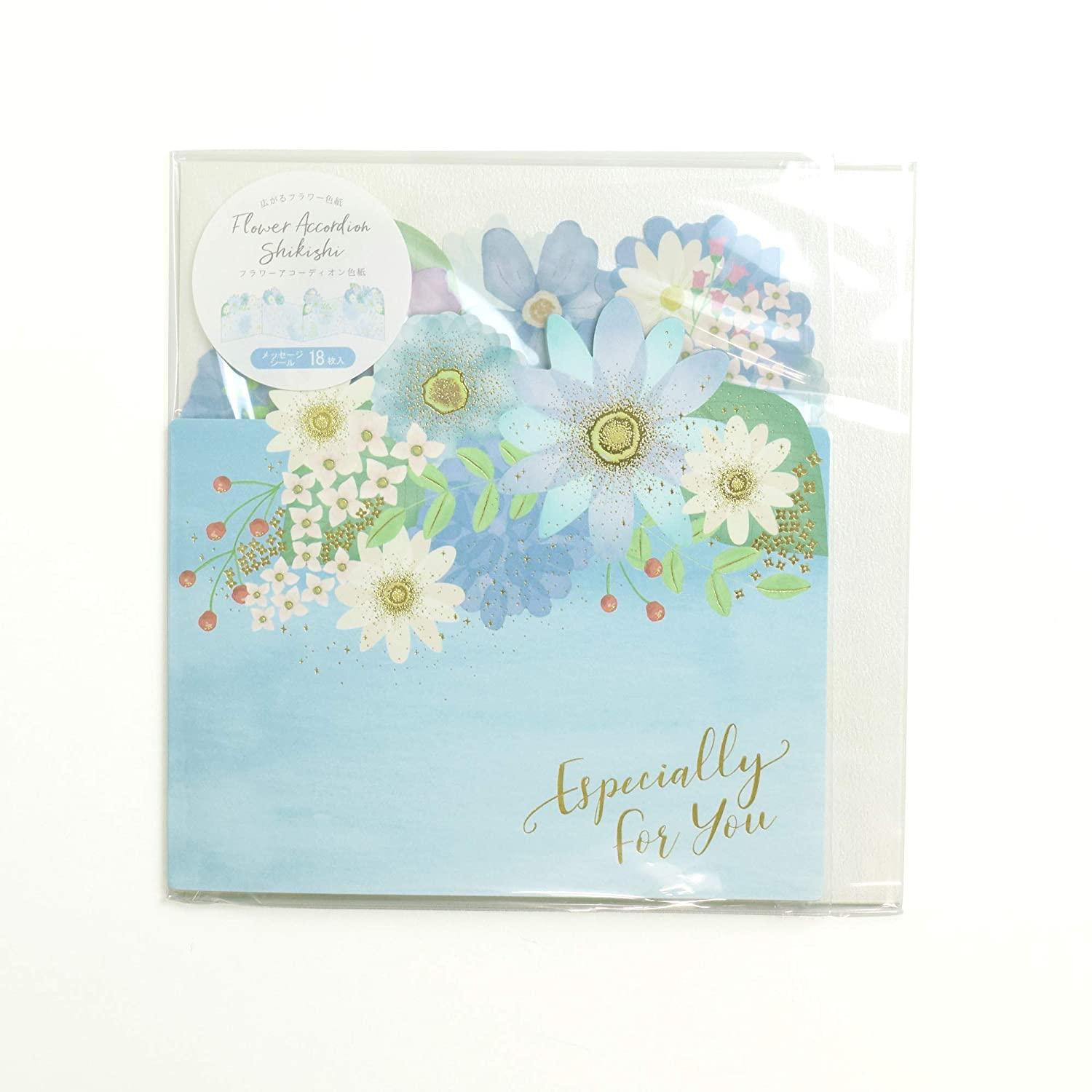 ゼットアンドケイ フラワーアコーディオン色紙 ブルー 62-198 (1667983)
