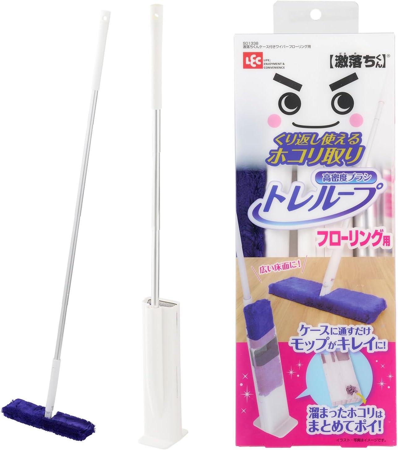 &nbsp;メーカー&nbsp;レック(LEC)&nbsp;商品カテゴリ&nbsp;掃除用品＞フロアモップ・フロアワイパー&nbsp;発送目安&nbsp;1週間以内に発送予定&nbsp;お支払方法&nbsp;銀行振込・クレジットカード&nbsp;送料&nbsp;送料無料&nbsp;特記事項&nbsp;&nbsp;その他&nbsp;本体サイズ(約):W75×D100×H1220mm ◆ 柄:ABS樹脂・ポリプロピレン・ポリアセタール・アルミニウム合金【br】ヘッド:ABS樹脂【br】ブラシ:ナイロン・ポリエステル【br】ケース:ポリプロピレン【br】クリーニングスポンジ:発泡EVA樹脂・ポリエステル 〇360度全面モップのため広い床面だけでなく、モップを立てて家具、家電などのスキマのお掃除にも便利です。【br】〇モップはケースに通すとキレイになり、ホコリは徐々に溜まってまとまります。【br】〇ケースがパカッと大きく開くので、溜まったホコリが簡単に捨てられます。【br】〇自立収納できるケース付きなので、リビング等で手に取りやすい場所に置きやすくいつでもサッとお掃除できます。【br】〇ケース根本を足で抑えてモップを抜き差しできます。