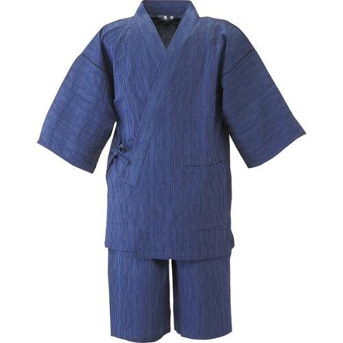 くろちく ちぢみ甚平 ブルーL 02452206