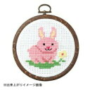 オリムパス製絲(Olympus Thread) オリムパス クロス・ステッチししゅうキット 小さななかまたち(おしゃれフープ付) ウサギとお花 7350 (1012892)