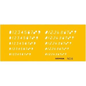 ウチダ製図器 テンプレート No．6 数字定規 (1-843-1006)
