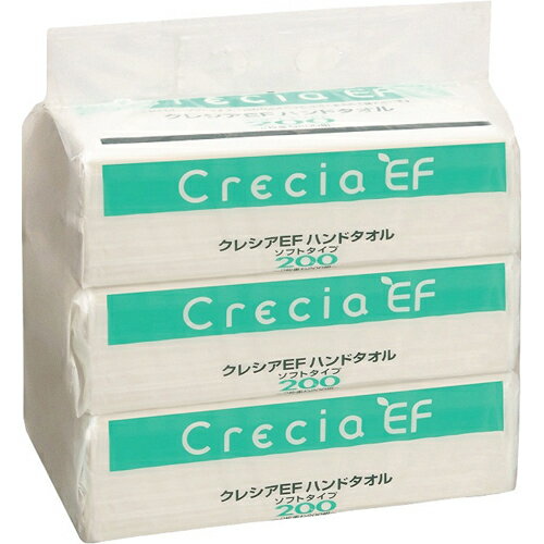 日本製紙クレシア クレシア EF ハンドタオル ソフトタイプ200 200組×3個パック