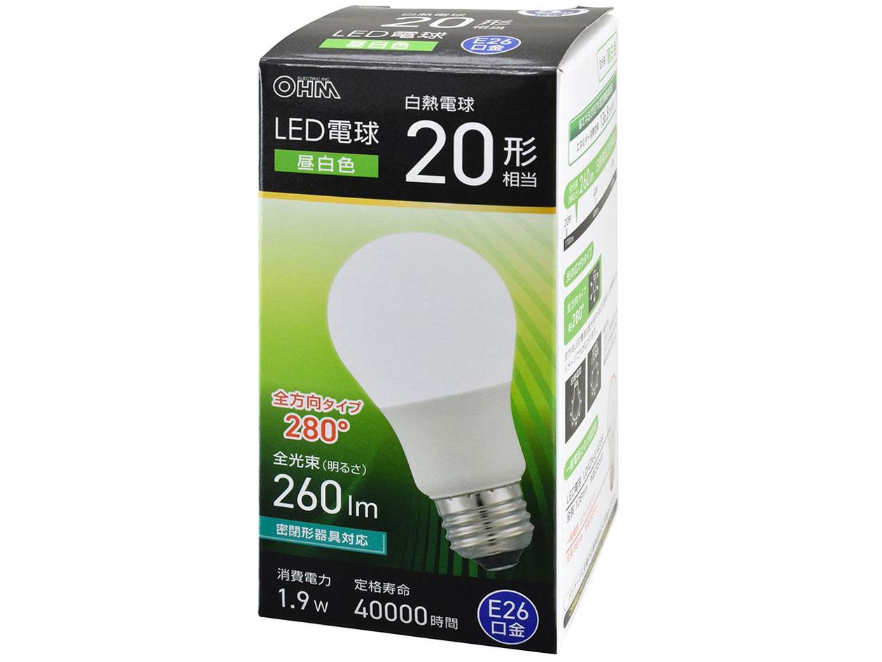 OHM �������ŵ� LED�ŵ�(20������/����/260 lm/1.9W/E26/Ra83/�������۸�280��/̩�ķ�����б�) LDA2N-G AG59