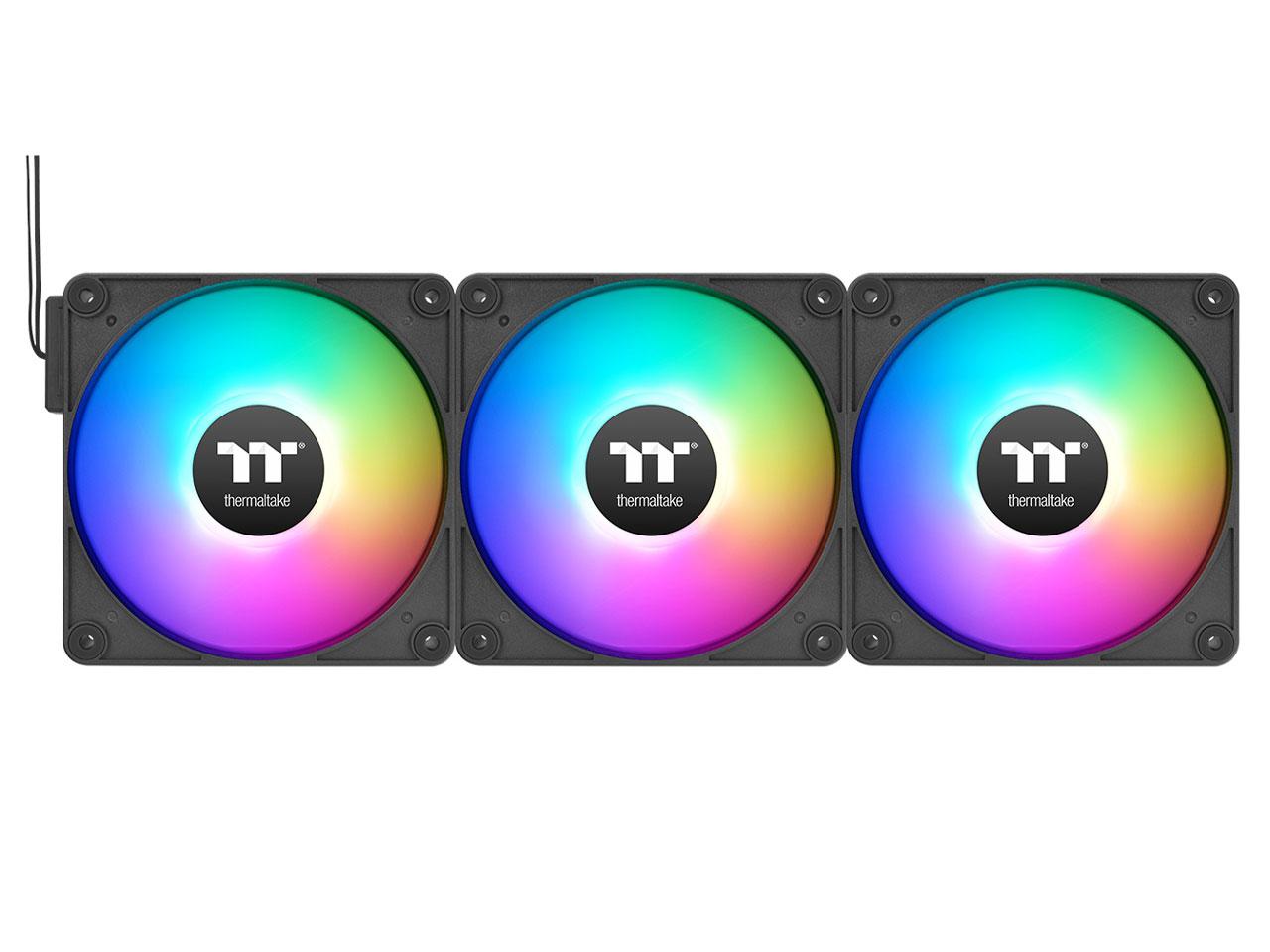 THERMALTAKE TECHNOLOGY CT120 Reverse EX ARGB Sync PC Cooling Fan 3 Fan Pack -Black- (CL-F192-PL12SW-A)