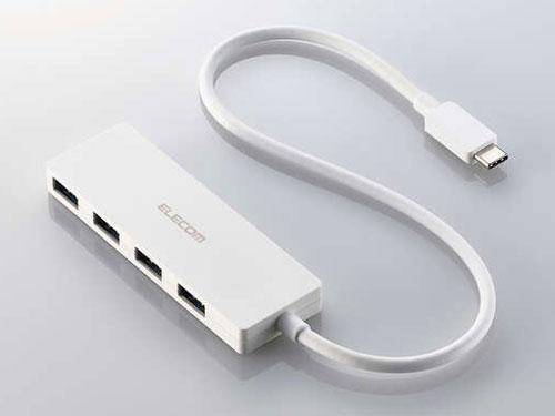 ELECOM ���쥳�� USBHUB/USB-C/USB5Gbps/4�ݡ���/30cm/�ۥ磻��(U3HC-H041WH)