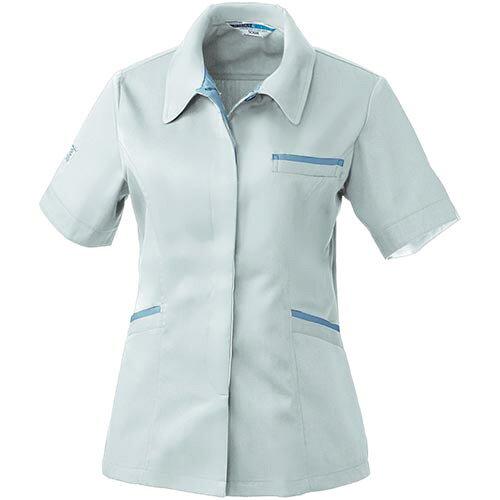 SOWA ソーワ 桑和 422 レディース半袖スモック 6Lサイズ シルバーグレー(22) (2130101)