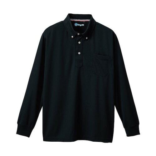 SOWA ソーワ 桑和 50394 長袖ボタンダウンポロシャツ(胸ポケット付き) 3Lサイズ ブラック(4) SOWA (2106424)