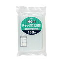 ジャパックス チャック袋付ポリ袋 100枚 LDPE 透明 0.04mm HG-4 1ケース(100枚×35冊入)【入数:35】