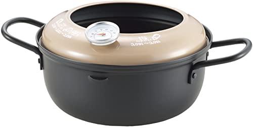 ヨシカワ(Yoshikawa) グレージュ 温度計付天ぷら鍋 18cm YJ3371 (1739001)