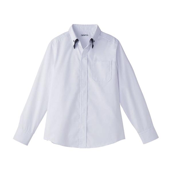 サーヴォ(Servo) レイヤードBD衿長袖シャツ　SSET−1311　WT×BK【SSY3601】