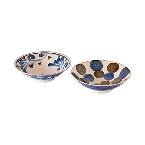 アワサカ ブラッシュブルー　筆青 サラダめん鉢ペア