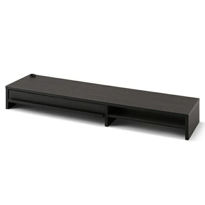 IRISOHYAMA アイリスオーヤマ モニター台 引出し付き ブラックオーク MNS-1000H-BO 1台