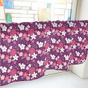 のぼり屋工房 カフェカーテン 花 800×450mm 紫・41332 (1391278)