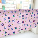 のぼり屋工房 カフェカーテン 錨 800×450mm ピンク・41366 (1391295)