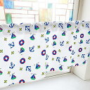 のぼり屋工房 カフェカーテン 錨 800×450mm 白・41370 (1391297)