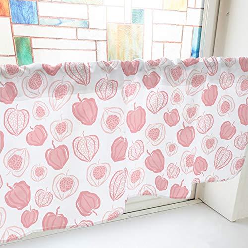 NOBORIYA のぼり屋 カフェカーテン ほおずき 800×450mm ピンク・41474 (1391349)