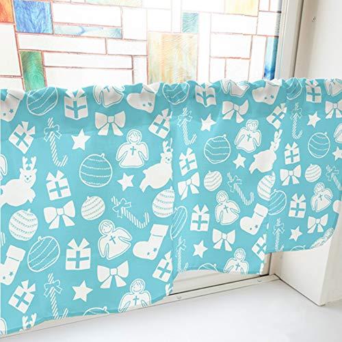 NOBORIYA のぼり屋 カフェカーテン オーナメント 800×450mm 青・41506 (1391365)