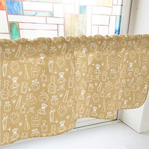 NOBORIYA のぼり屋 カフェカーテン 香水瓶 800×450mm 茶・41520 (1391372)