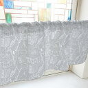 のぼり屋工房 カフェカーテン オーケストラ 800×450mm グレー・41538 (1391381)