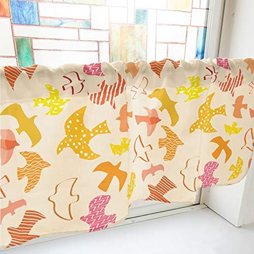 NOBORIYA のぼり屋 カフェカーテン 鳥 800×450mm 黄・41626 (1391425)