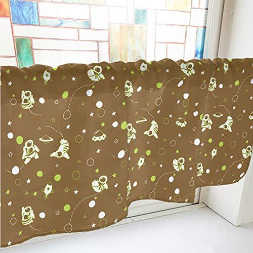 NOBORIYA のぼり屋 カフェカーテン 宇宙飛行士 800×450mm 茶・40840 (1391032)