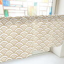 のぼり屋工房 カフェカーテン 青海波 800×450mm 茶・40852 (1391038)