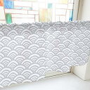 のぼり屋工房 カフェカーテン 青海波 800×450mm グレー・40854 (1391039)
