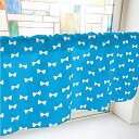 のぼり屋(Noboriya) カフェカーテン リボン 800×450mm 青・40918 (1391071)