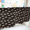 のぼり屋(Noboriya) カフェカーテン リボン 800×450mm 黒・40926 (1391075)