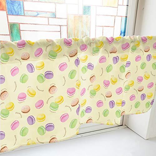 のぼり屋(Noboriya) カフェカーテン マカロン 800×450mm 黄・40928 (1391076)