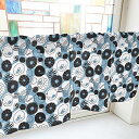 のぼり屋工房 カフェカーテン ドーナツ 800×450mm 青・40946 (1391085)