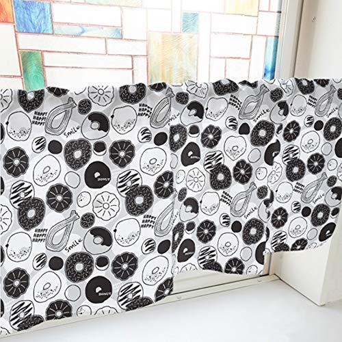 NOBORIYA のぼり屋 カフェカーテン ドーナツ 800×450mm グレー・40948 (1391086)