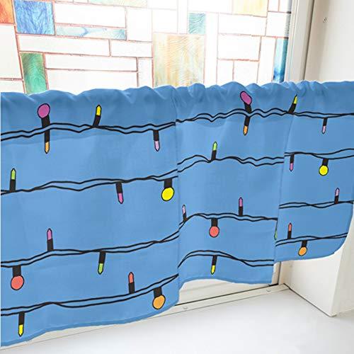 NOBORIYA のぼり屋 カフェカーテン 電飾 800×450mm 青・41014 (1391119)