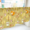のぼり屋工房 カフェカーテン 秋の森 800×450mm 茶・41104 (1391164)