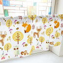 のぼり屋工房 カフェカーテン 秋の森 800×450mm 白・41106 (1391165)