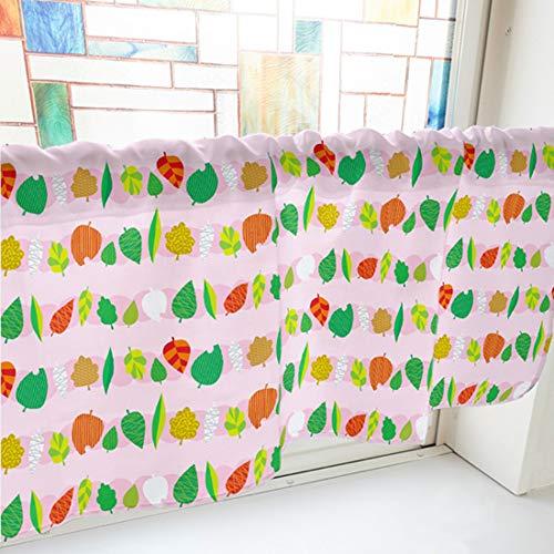 NOBORIYA のぼり屋 カフェカーテン 色んな形 葉っぱ 800×450mm ピンク・41108 (1391166)