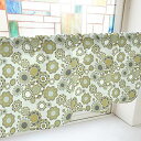 のぼり屋工房 カフェカーテン レトロ花 800×450mm 緑・41160 (1391192)