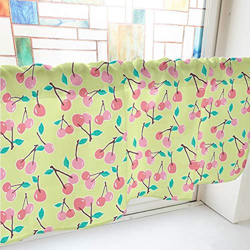 Rakuten - NOBORIYA のぼり屋 カフェカーテン さくらんぼ 800×450mm 黄緑・41172 (1391198)