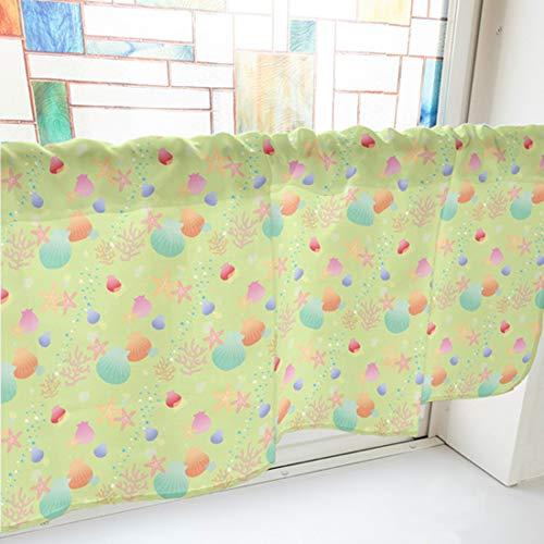 NOBORIYA のぼり屋 カフェカーテン 海 800×450mm 黄緑・41218 (1391221)