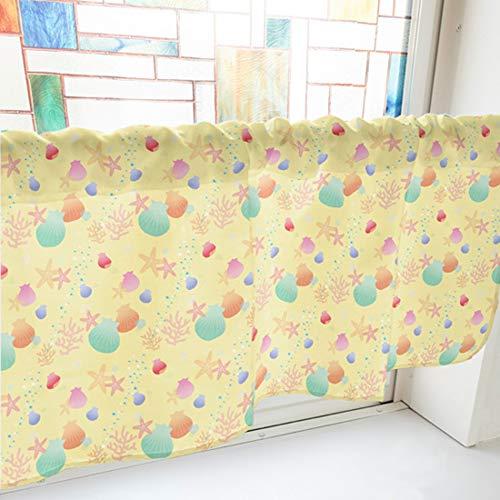 NOBORIYA のぼり屋 カフェカーテン 海 800×450mm 黄・41222 (1391223)