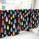 のぼり屋工房 カフェカーテン 雨 800×450mm 黒・41232 (1391228)