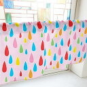 のぼり屋工房 カフェカーテン 雨 800×450mm ピンク・41234 (1391229)
