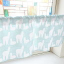 のぼり屋工房 カフェカーテン アルパカ 800×450mm 水色・41242 (1391233)