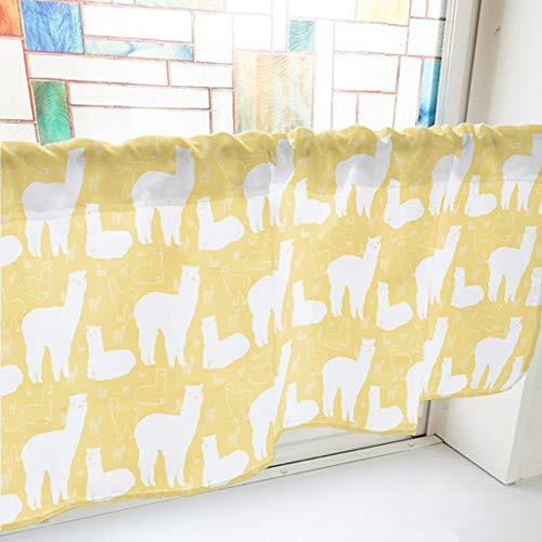 NOBORIYA のぼり屋 カフェカーテン アルパカ 800×450mm 黄・41246 (1391235)